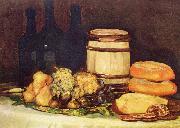 Francisco de Goya Stilleben mit Fruchten, Flaschen, Broten painting